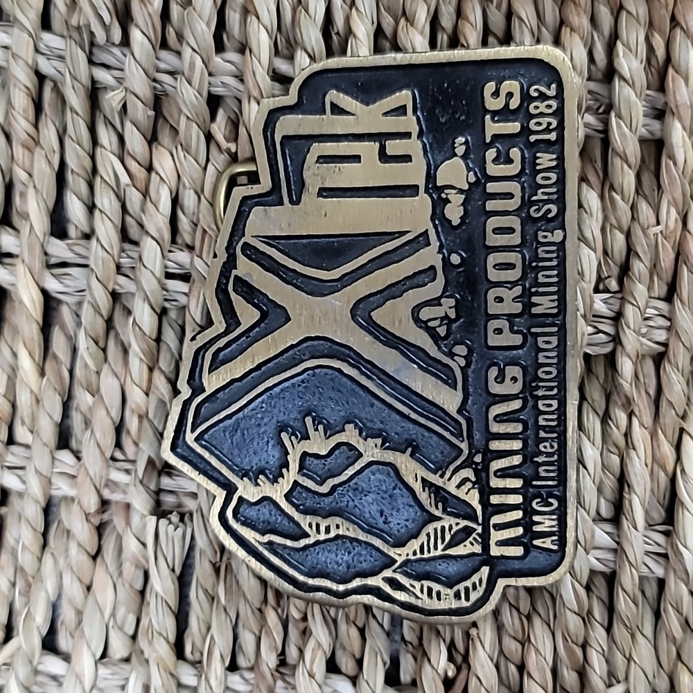 XTek Mining Products Belt Buckle DynaBuckle Limited Edition Solid Brass 1982